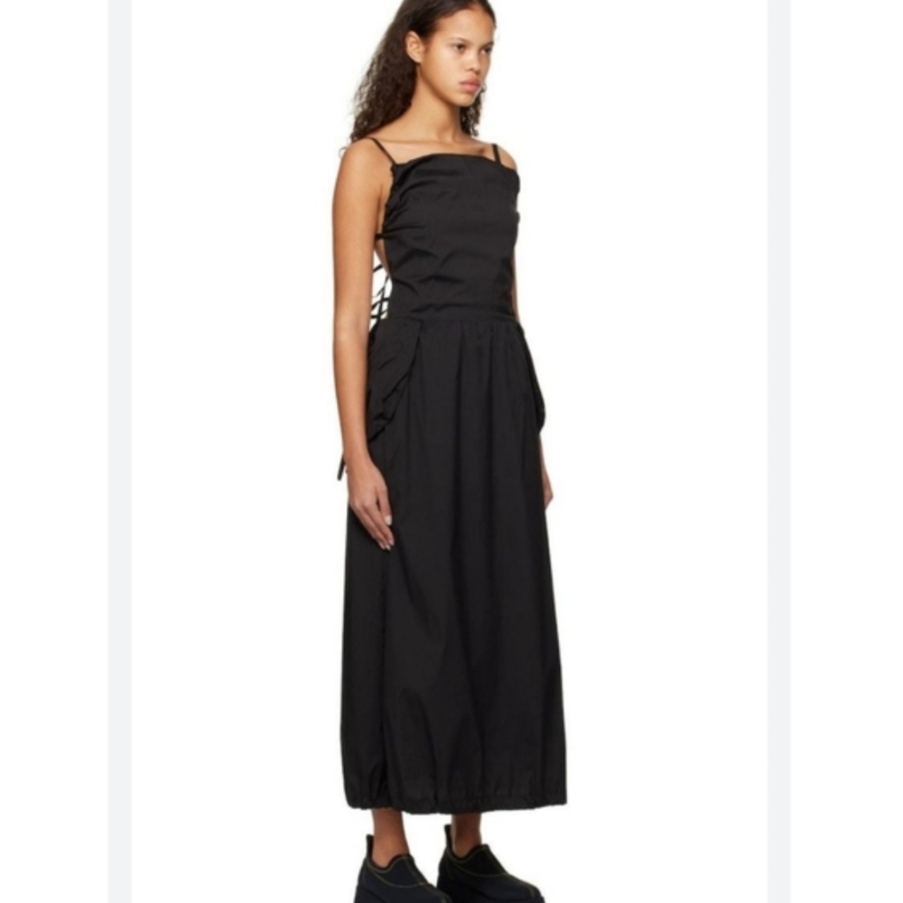The Open Product Patch Pocket Shirring Dress Midi Strappy Backless Size 2 - Picture 3 of 10
